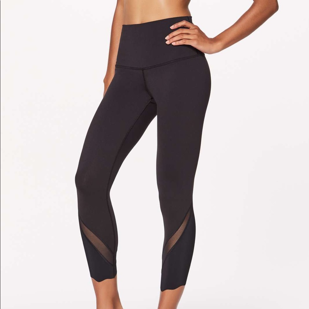 Black Lululemon scallop leggings size 4: set of 2!